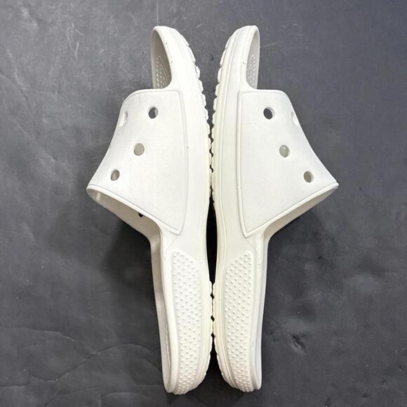 Crocs Iconic Classic Comfort Waterproof White One Strap Sandal Slides Shoe W7 M5 - Picture 6 of 11